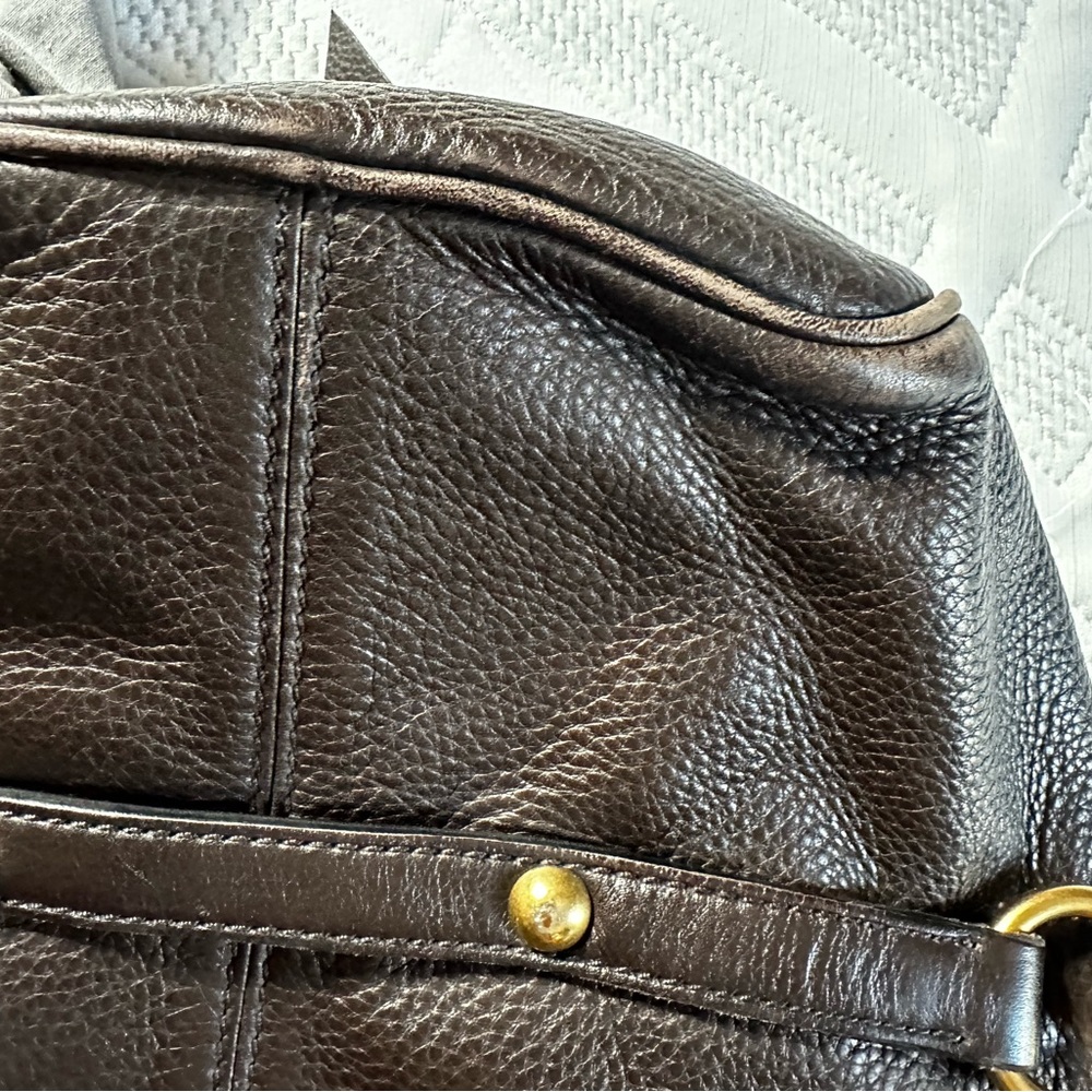 Miu Miu Brown Leather Bag with Gold Accents - Picture 15 of 16